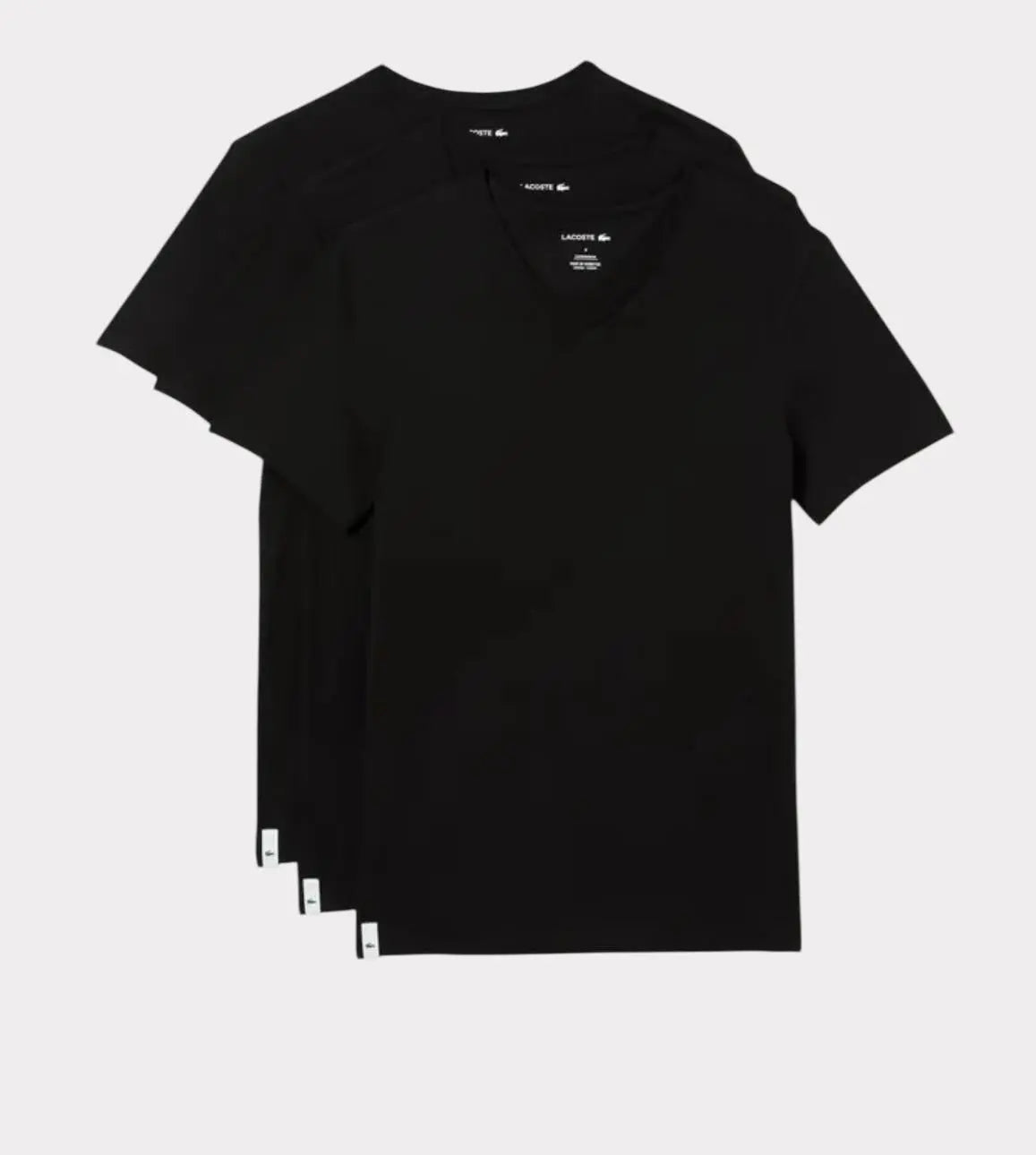 LACOSTE T-SHIRT SOUS VETEMENT LACOSTE NOIR LOT DE 3 LACOSTE