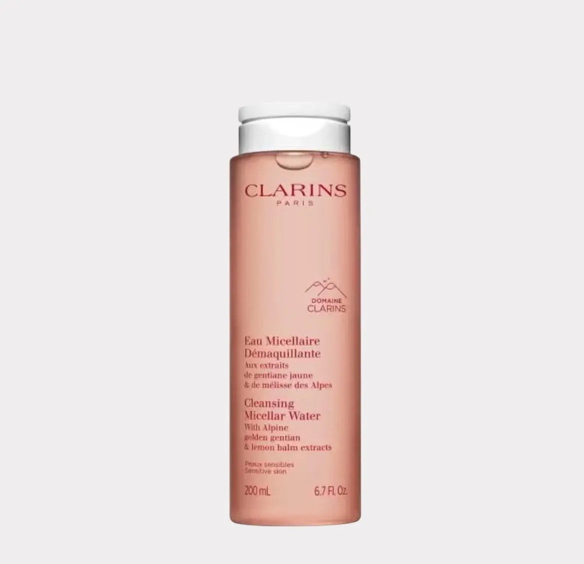 CLARINS EAU MICELLAIRE DÉMAQUILLANTE AU EXTRAIT DE GENTIANE JAUNE & DE MÉLISSE DES ALPES 200 ML UNIQFRENCH