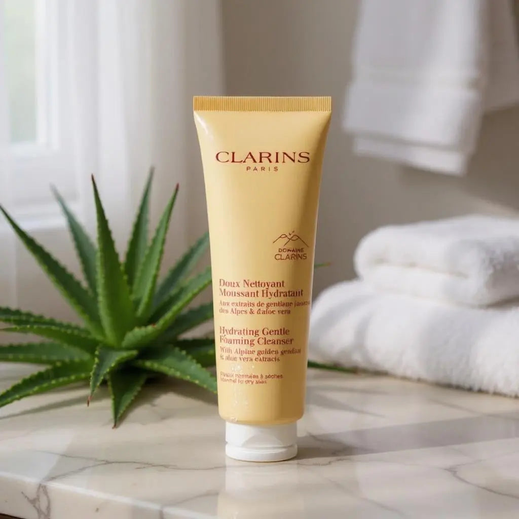 CLARINS NETTOYANT MOUSSANT HYDRATANT AU EXTRAITS DE GENTIANE JAUNE DES ALPES & D'ALOE VERA 125 ML CLARINS