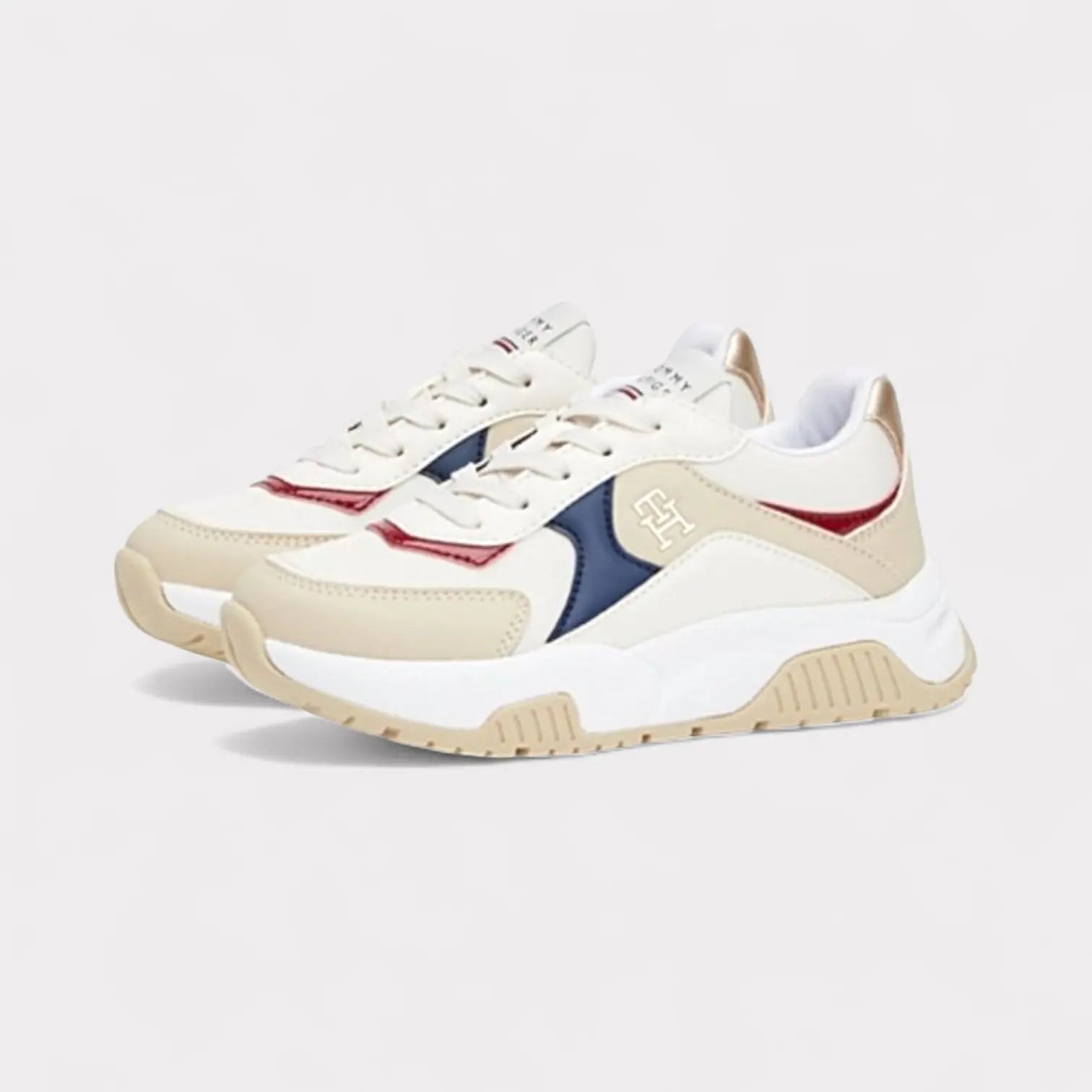 TOMMY HILFIGER BASKET FEMME - Blanc/beige UNIQFRENCH