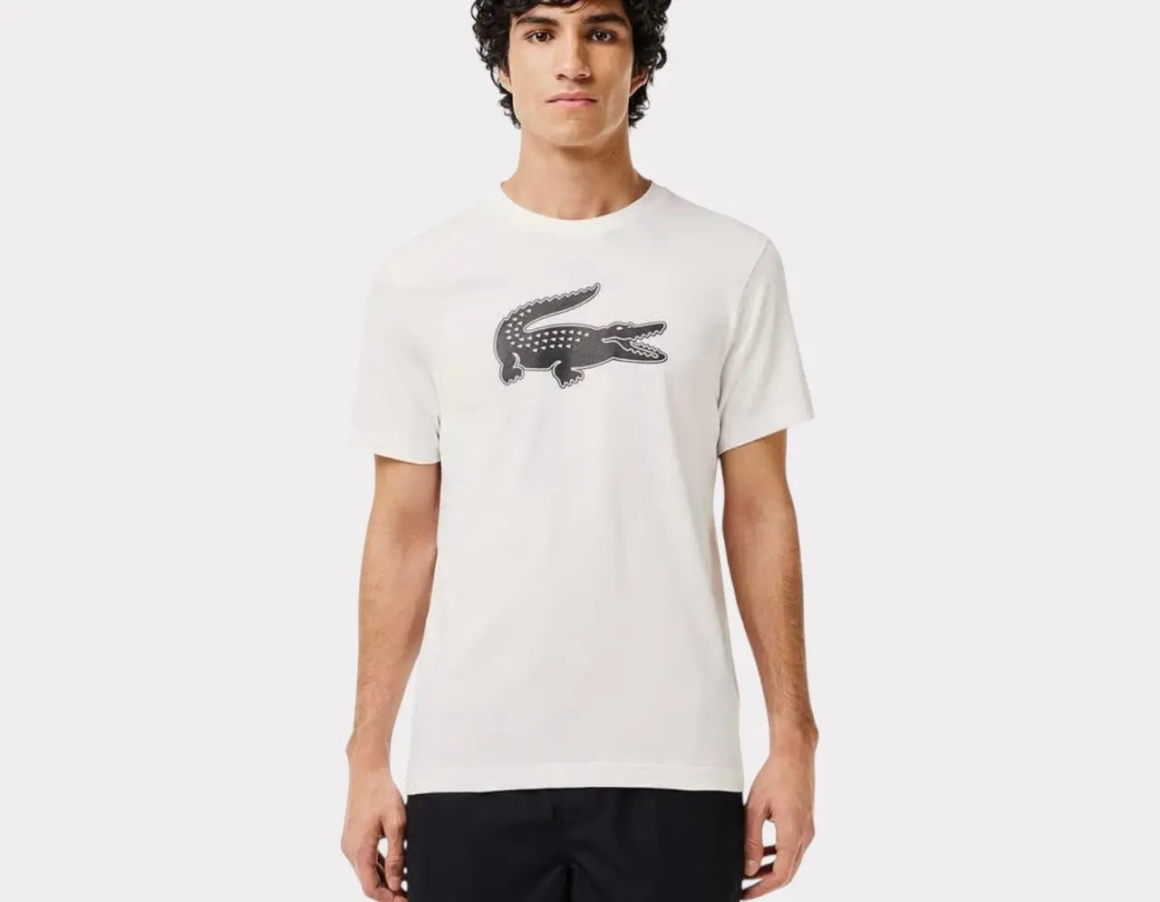 LACOSTE SPORT - T-SHIRT BLANC/NOIR