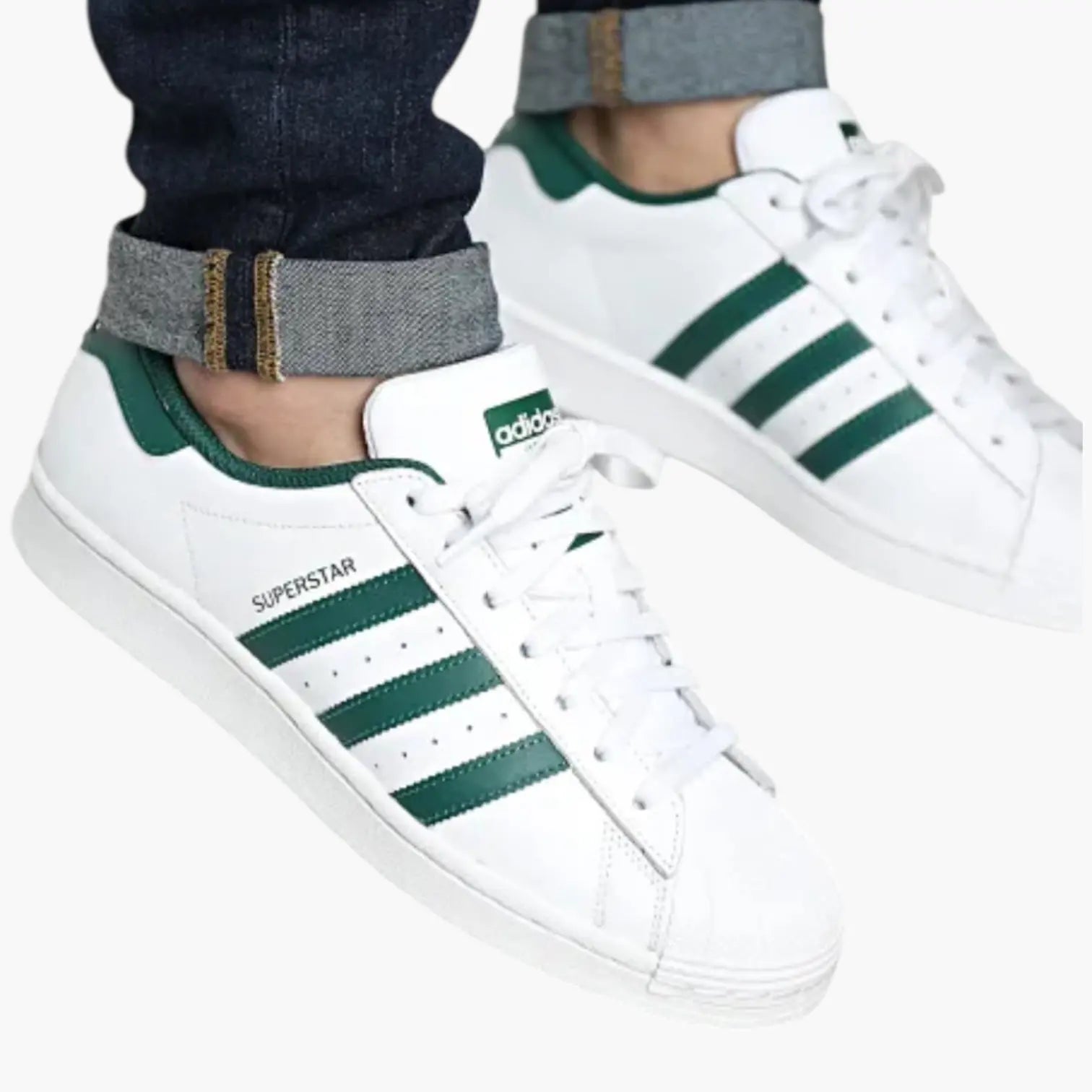 ADIDAS SUPERSTAR SNEAKER HOMME - BLANC ET VERT ADIDAS