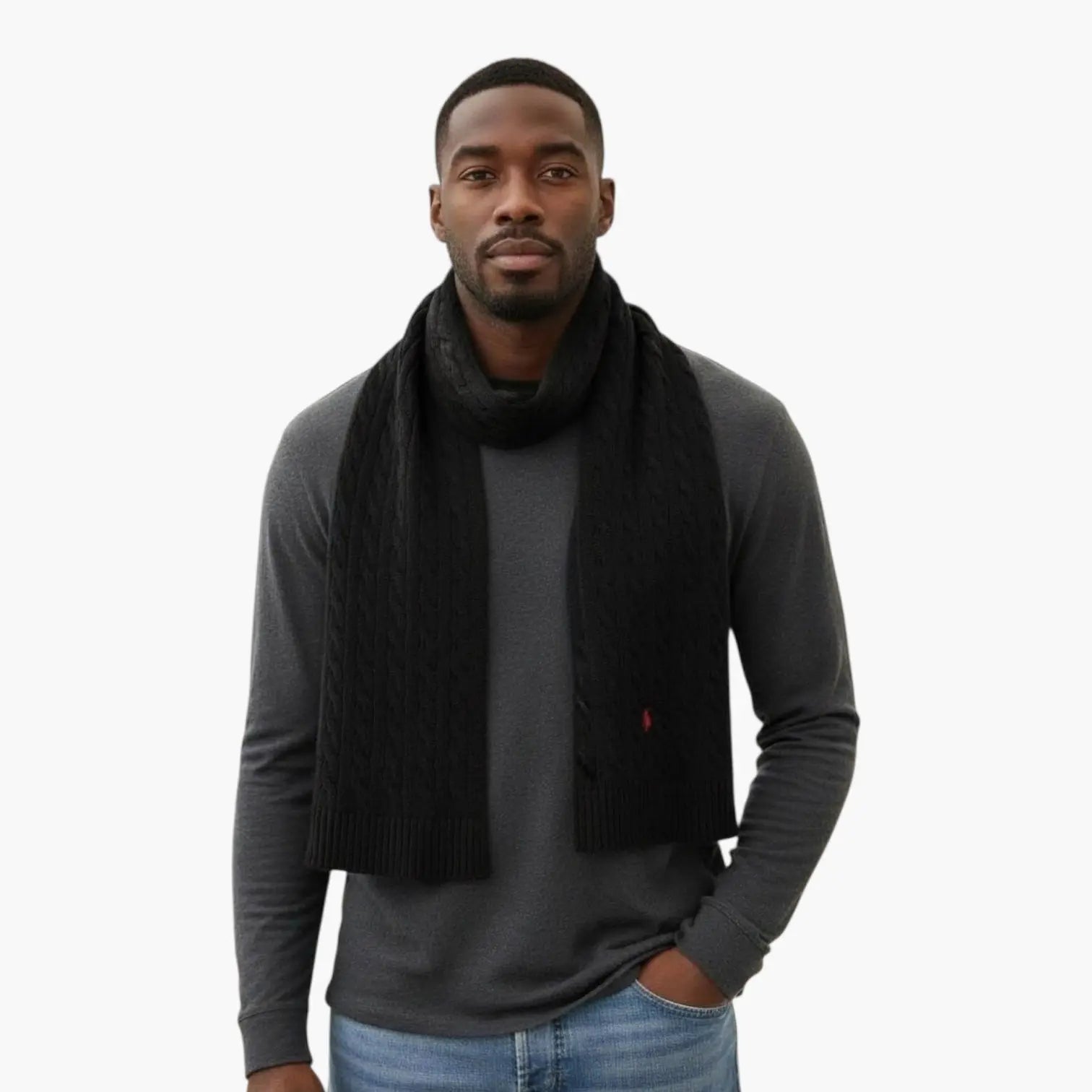 RALPH LAUREN ECHARPE NOIR/ BLACK - MIXTE