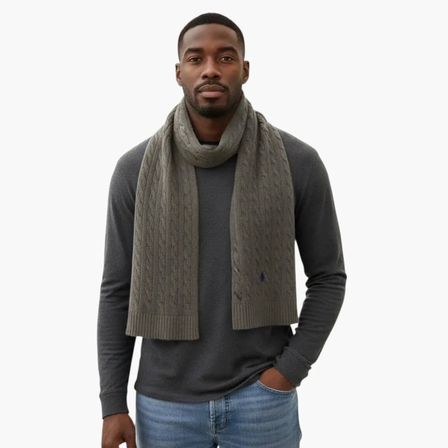 RALPH LAUREN ECHARPE GRISE/ GREY- MIXTE