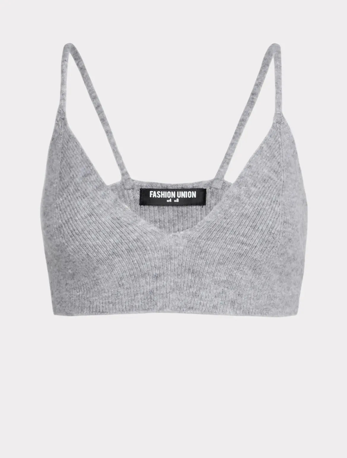 FASHION UNION TOP COURT FEMME GRIS FASHION UNION