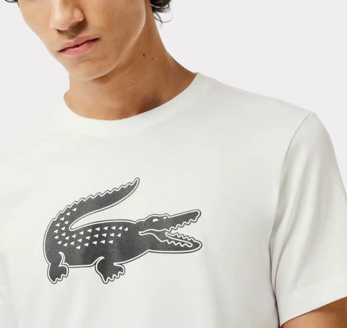 LACOSTE SPORT - T-SHIRT BLANC/NOIR UNIQFRENCH