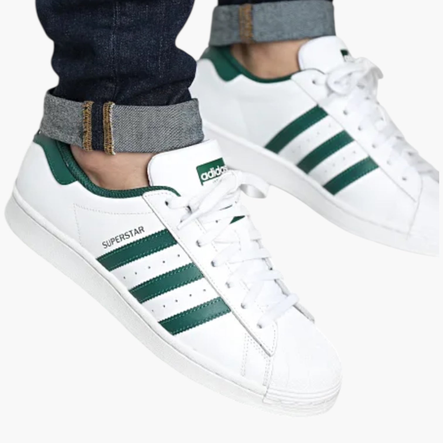 ADIDAS SUPERSTAR SNEAKER HOMME - BLANC ET VERT ADIDAS