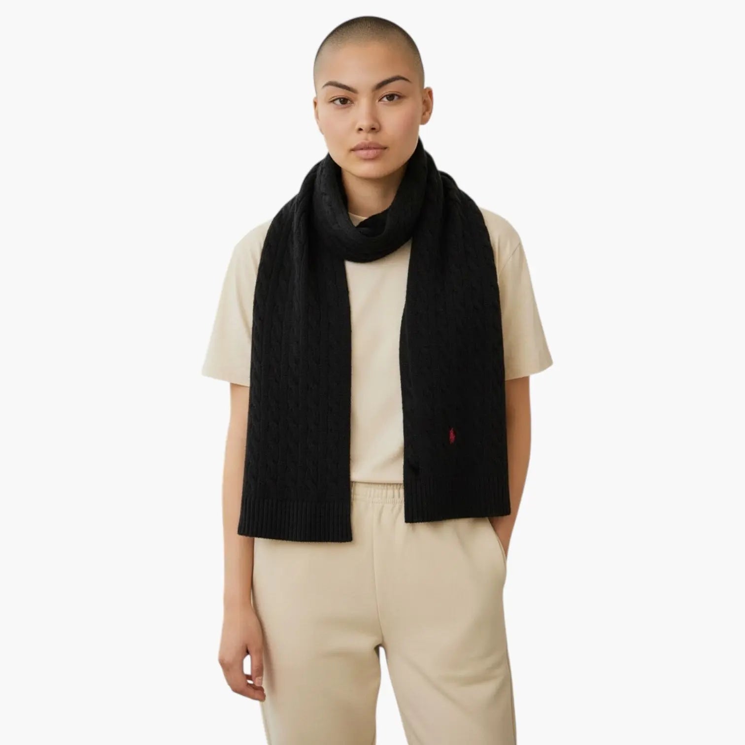 RALPH LAUREN ECHARPE NOIR/ BLACK - MIXTE